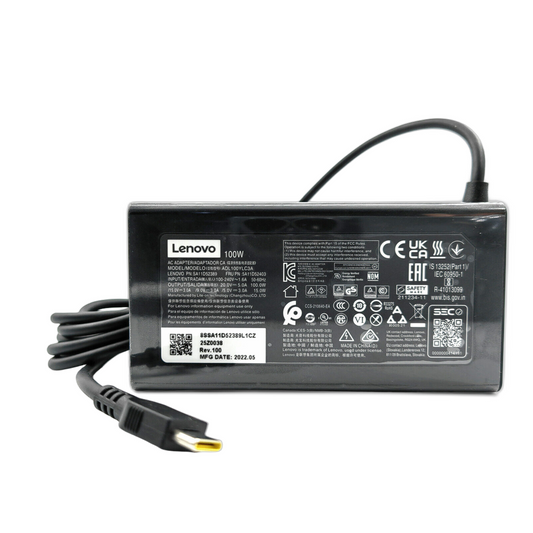 Cargador Original Lenovo 20V 5A, 100W Tipo C