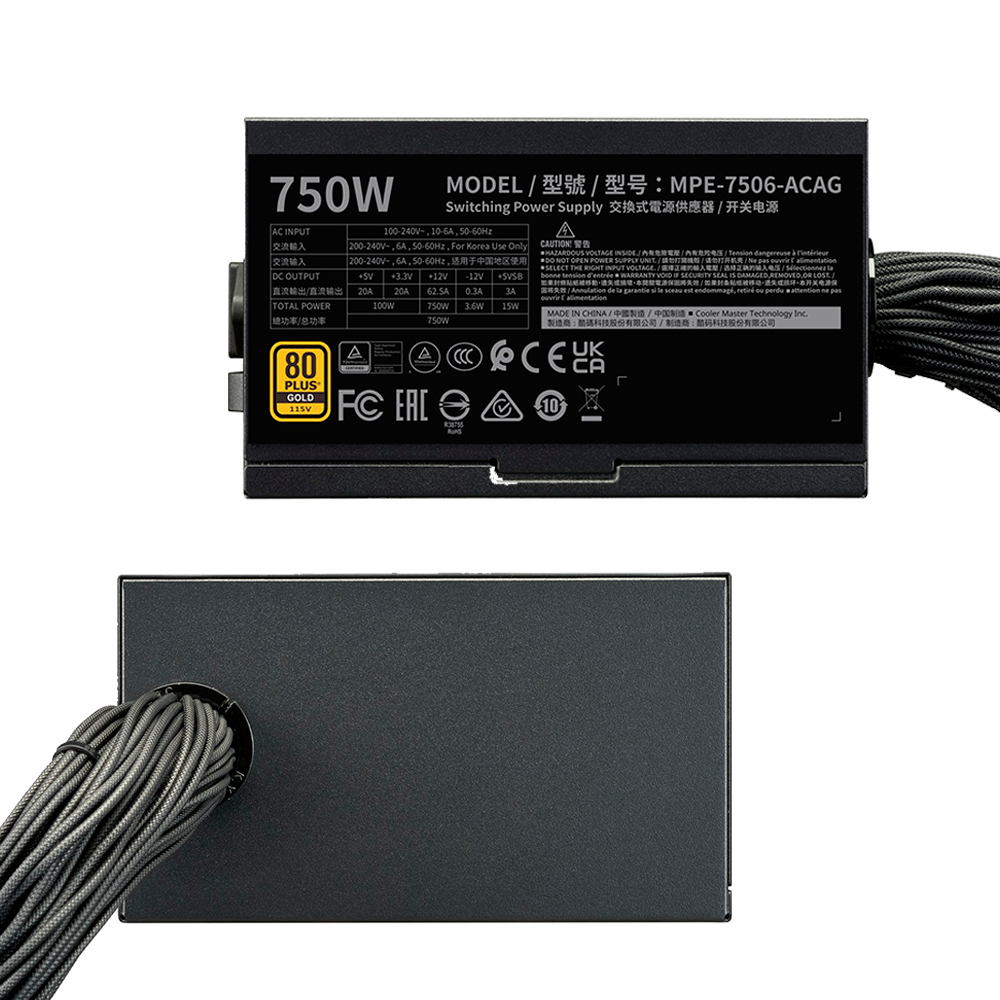 Fuente de Poder Cooler Master MWE Gold 750W V3