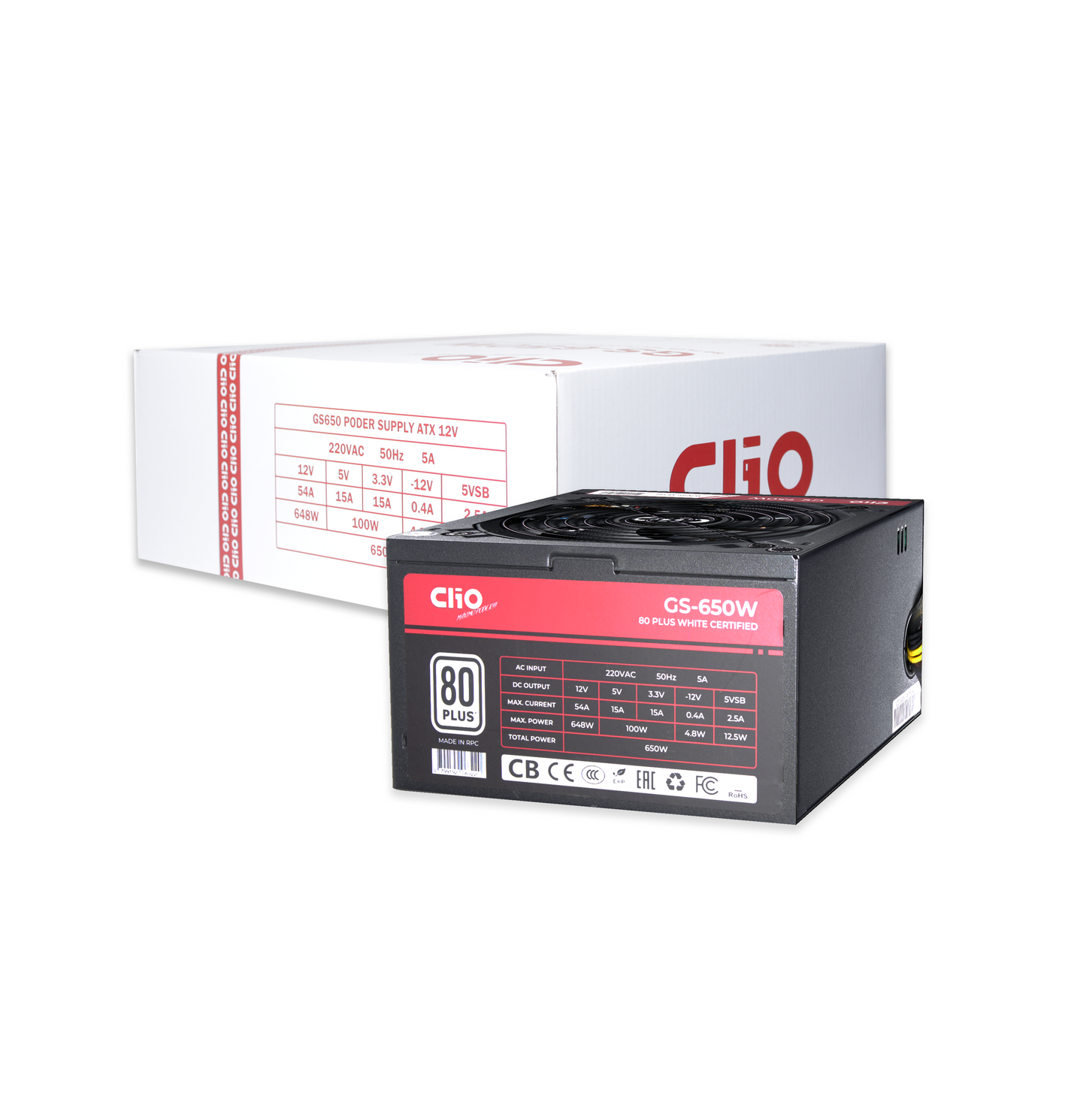 Fuente de Poder Clio ATX GS-650W 80+ White