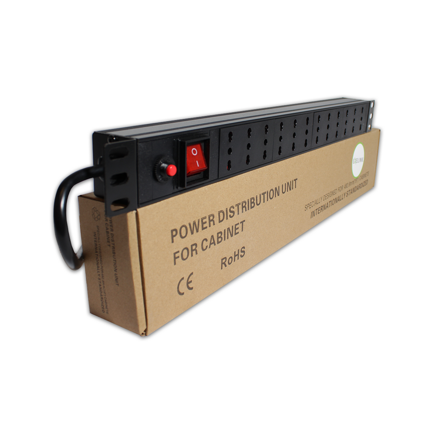 PDU Exelink de 12 Posiciones, Switch On/Off, Negro