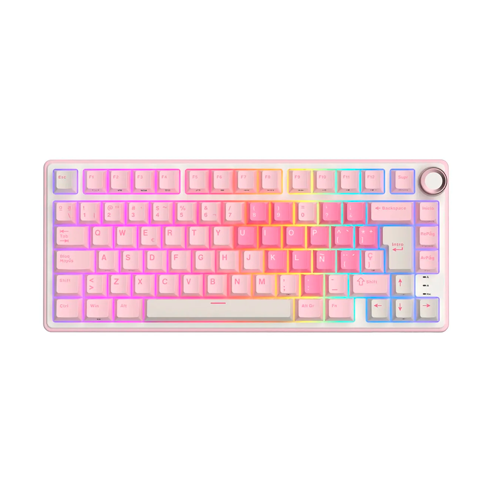 Teclado Royal Kludge RK R75 Pink Melody Creamy Switch (Español)