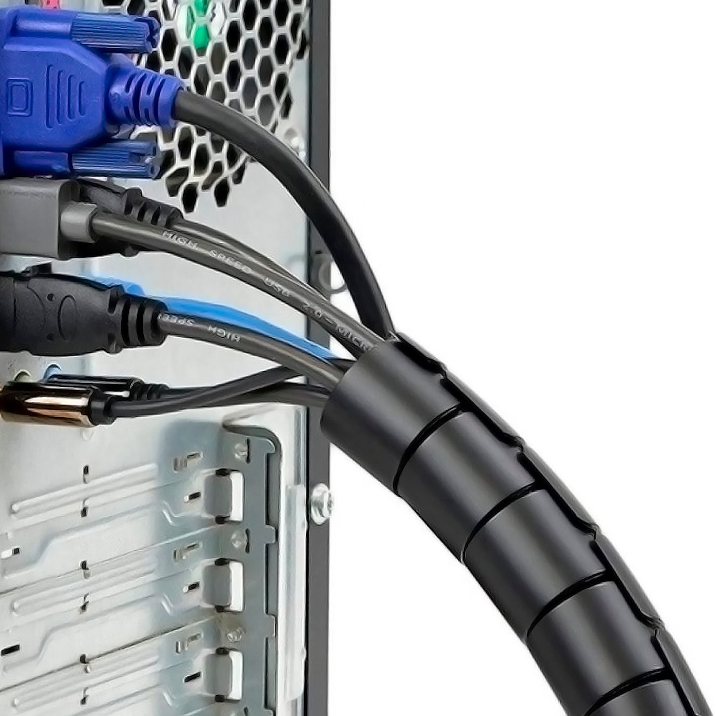 Organizador de cables en Espiral Exelink 12mm 10M Negro