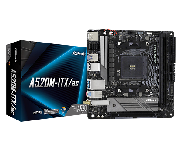 Tarjeta Madre Asrock A520-ITX/ac AM4 DDR4 WiFi
