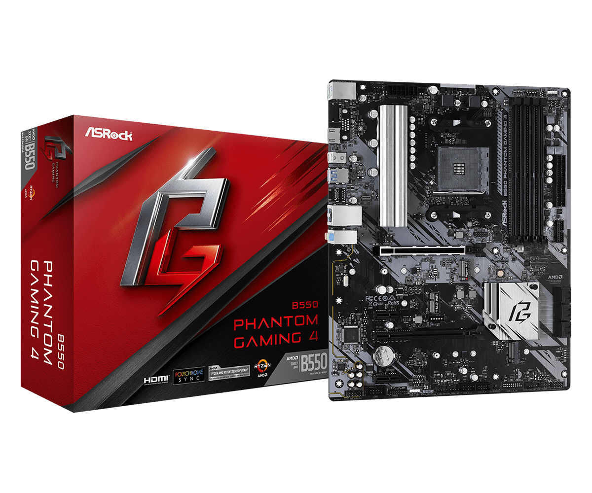 Tarjeta Madre ASRock B550 Phantom Gaming 4 ATX AMD AM4 DDR4