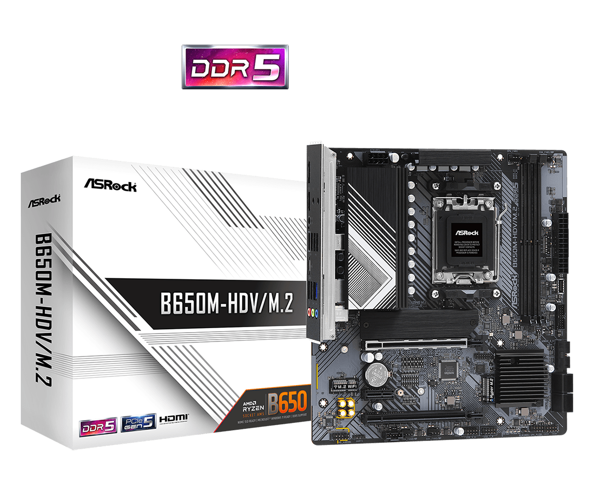 Tarjeta Madre ASRock B650M-HDV/M.2 AMD AM5 DDR5 Micro ATX