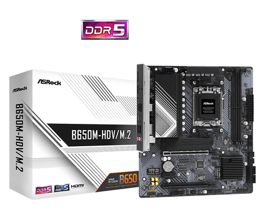 Tarjeta Madre ASRock B650M-HDV/M.2 AMD AM5 DDR5 Micro ATX