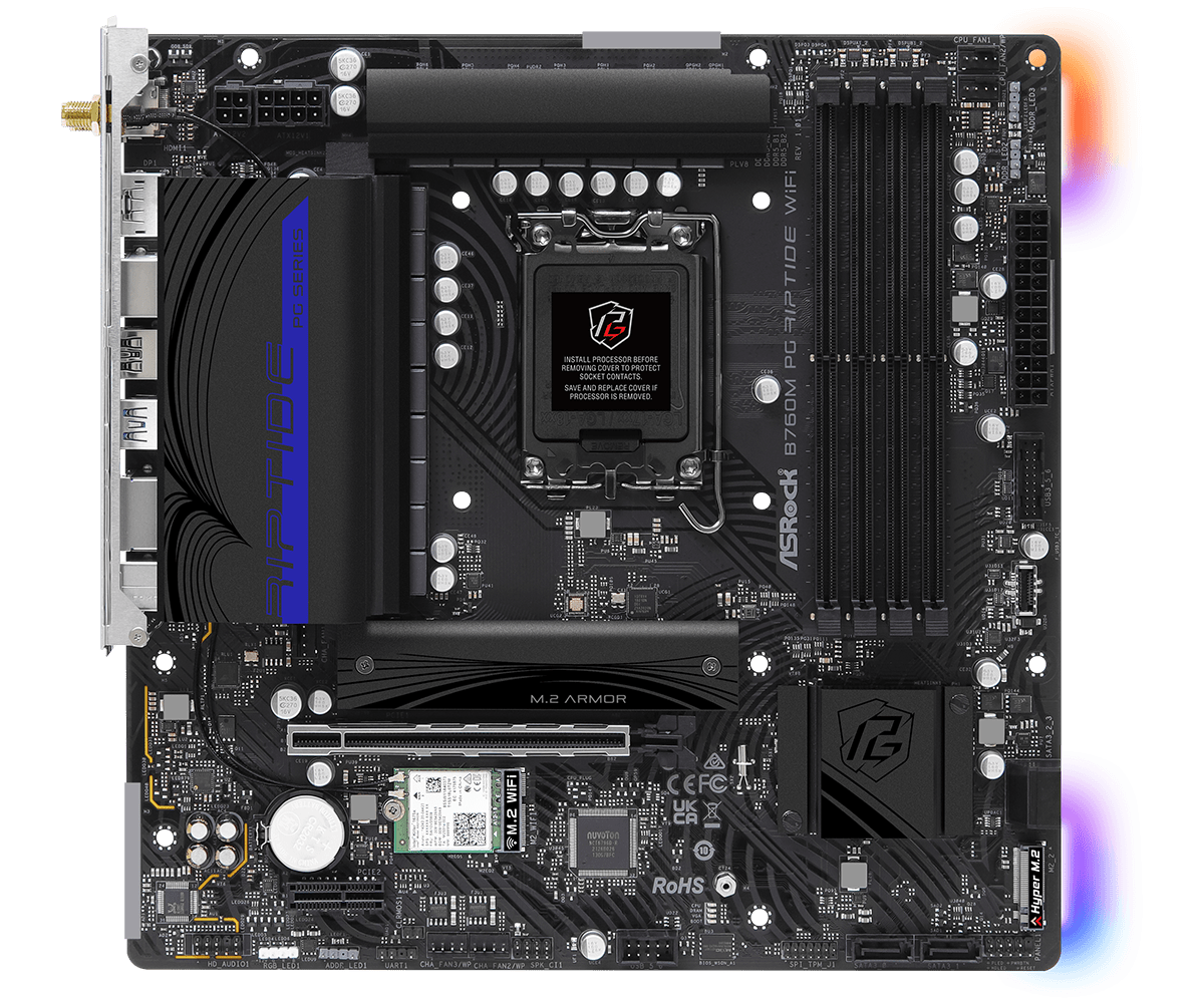 Tarjeta Madre ASRock B760M WiFi 6E DDR5 – Intel LGA1700 Micro-ATX