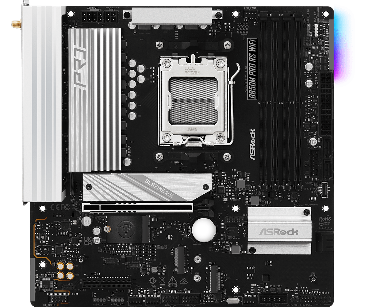 Tarjeta Madre ASRock B850M Pro RS WiFi AM5 DDR5 PCIe 5.0 Micro ATX WiFi 6E