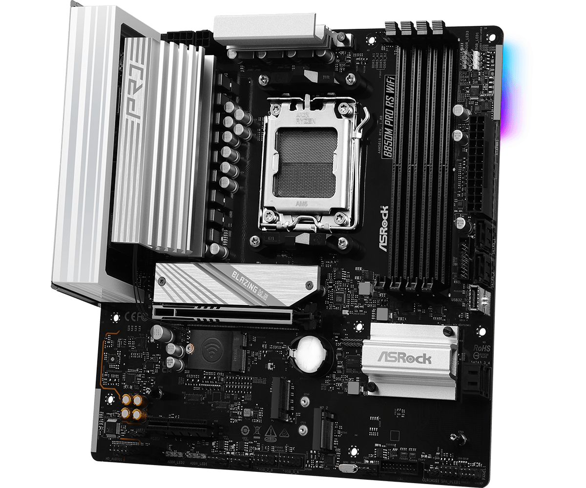 Tarjeta Madre ASRock B850M Pro RS WiFi AM5 DDR5 PCIe 5.0 Micro ATX WiFi 6E