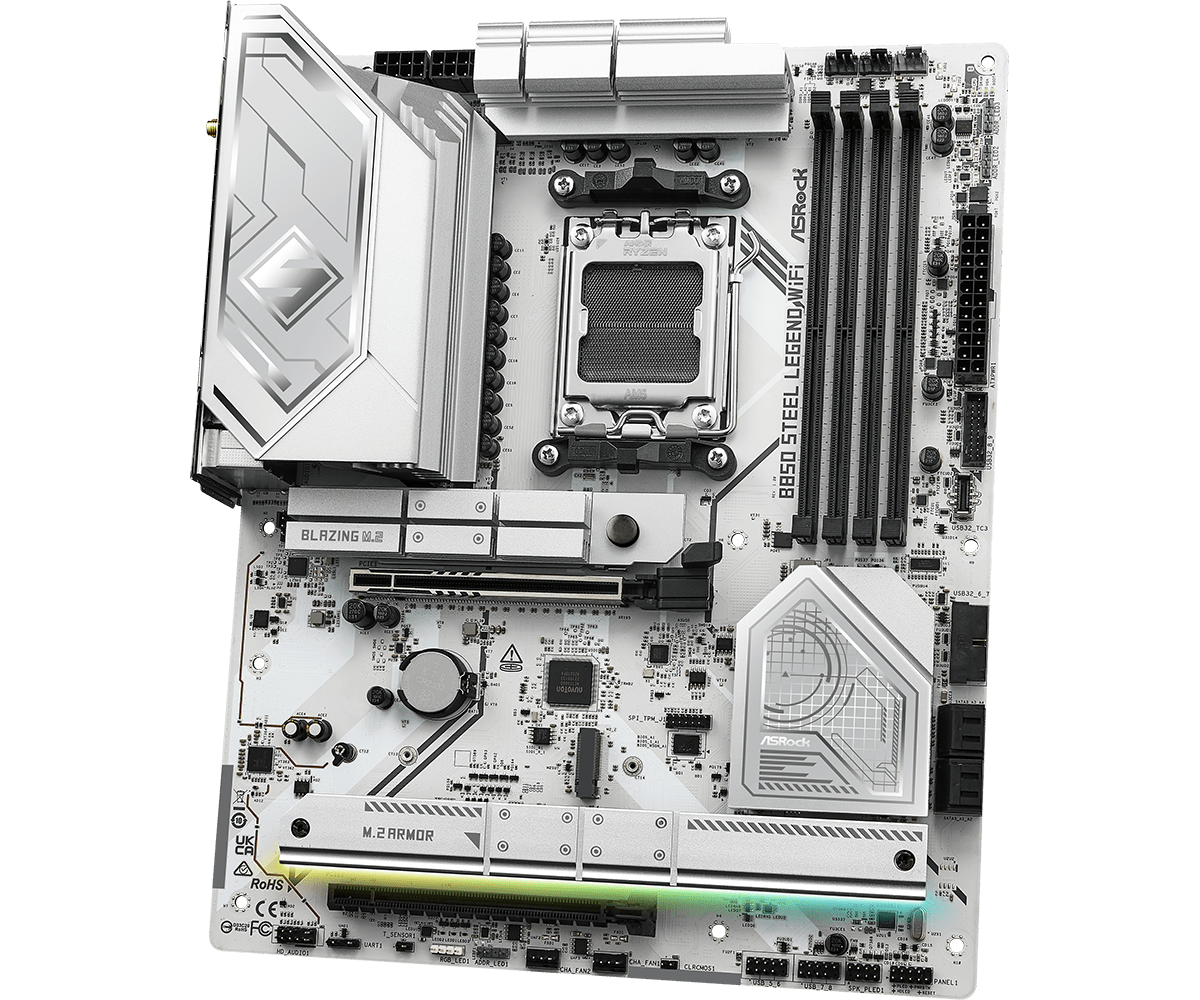 Tarjeta Madre ASRock B850 Steel Legend WiFi DDR5 AM5 PCIe 5.0 ATX WiFi 7