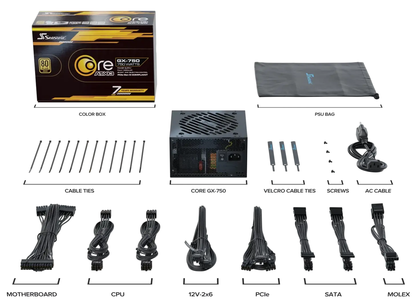 Fuente de Poder Seasonic CORE GX -750 ATX 3.1