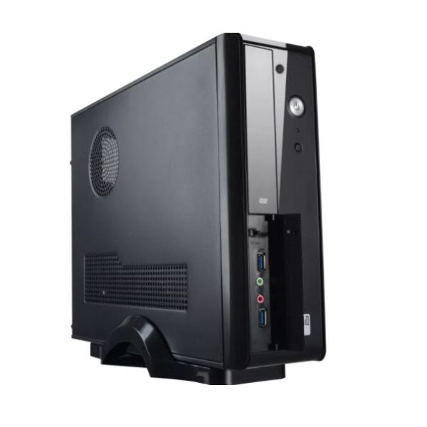 Gabinete Clio Slim CL-S607, MATX, con Fuente 500W, 2 x USB 3.0, Negro