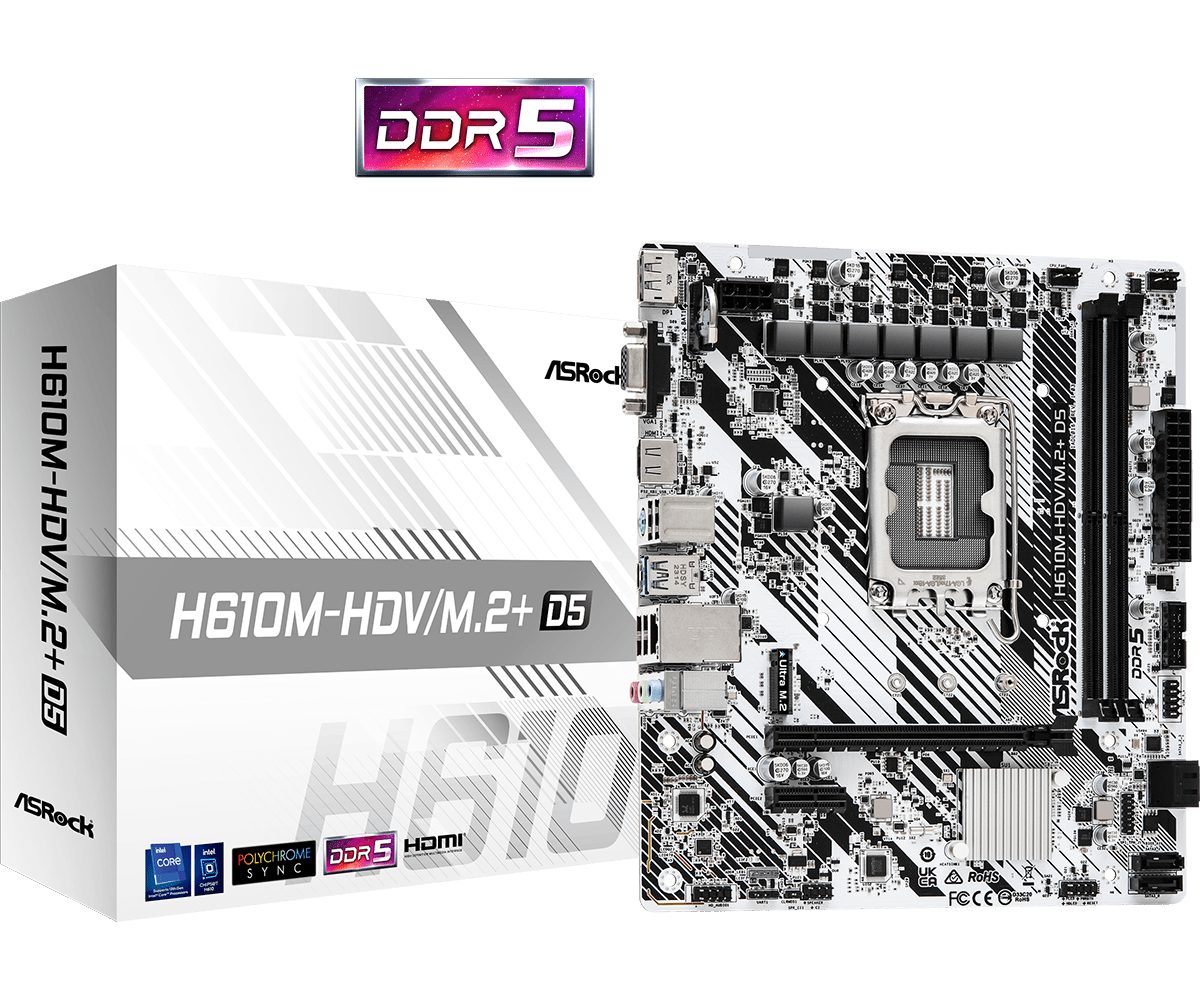Tarjeta Madre Asrock MB H610M-HDV/M2+ D5