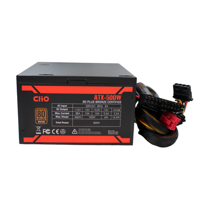 Fuente de Poder Clio ATX-500W 80+ Bronce