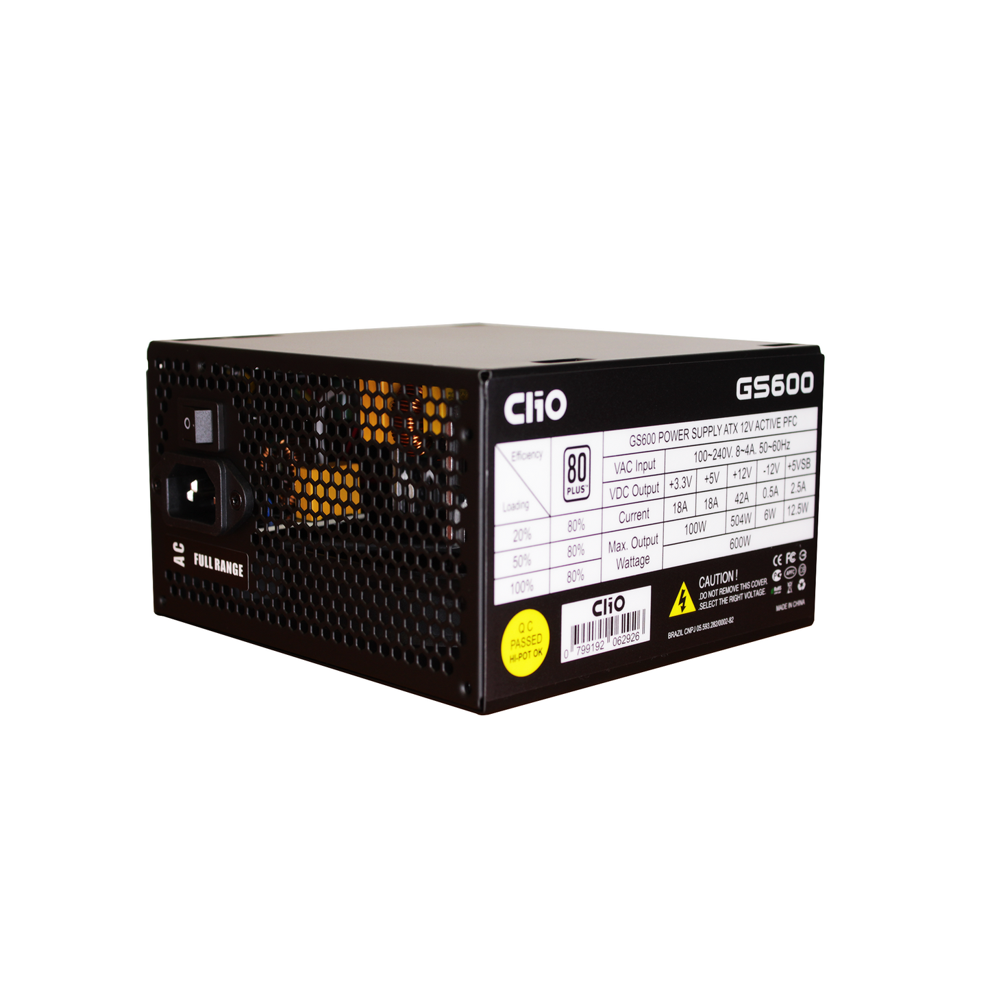 Fuente de Poder Clio ATX GS-600W 80+ White
