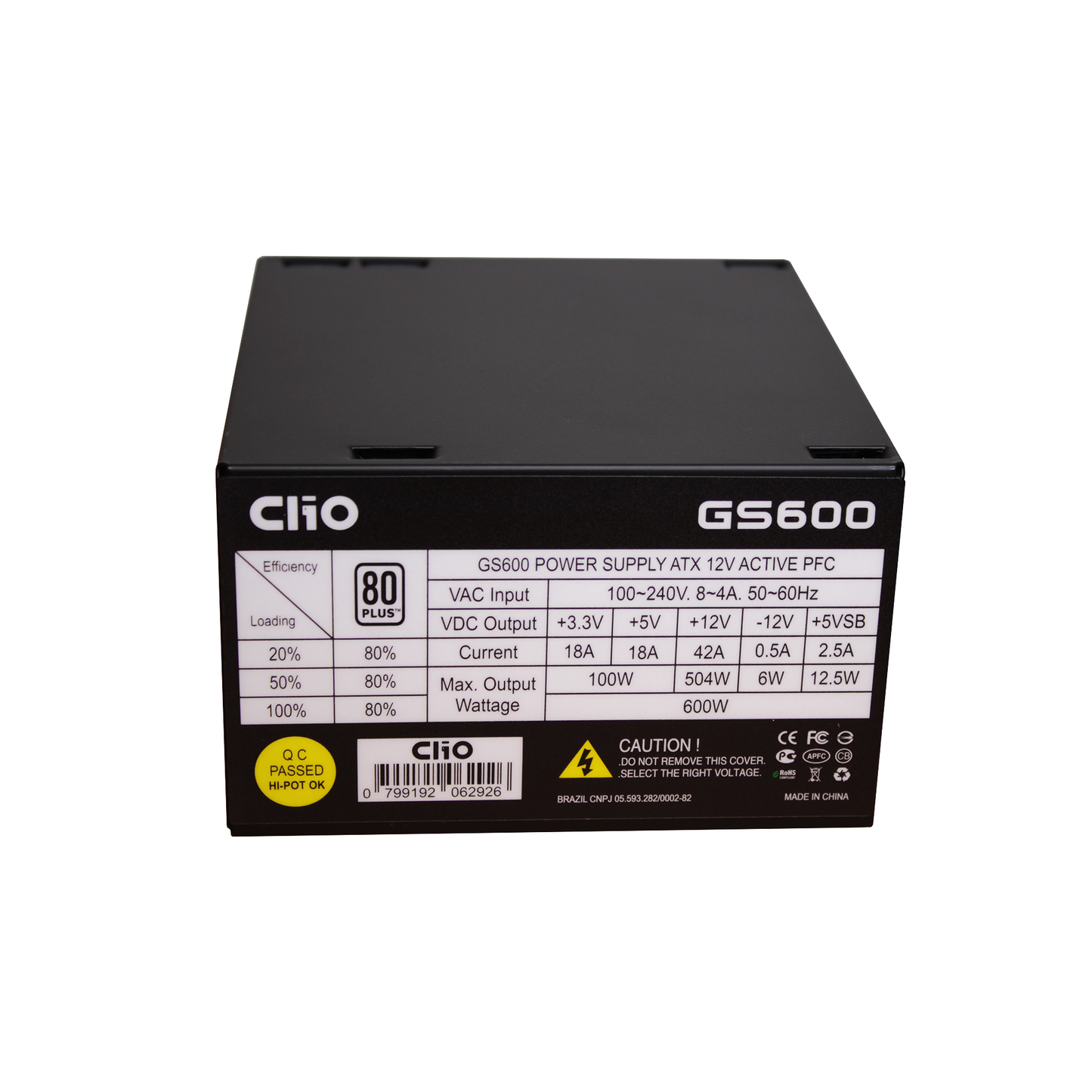 Fuente de Poder Clio ATX GS-600W 80+ White