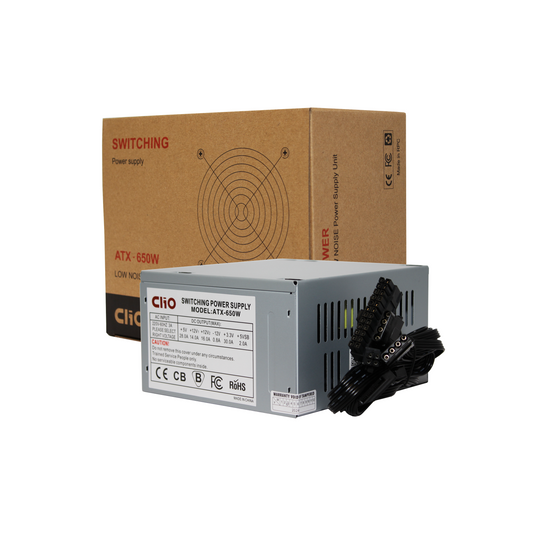 Fuente de Poder Clio de 650W 24 Pin 2 SATA