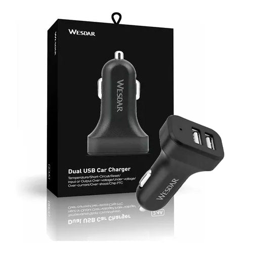 Cargador para Auto Wesdar U12 12/ 24V Black