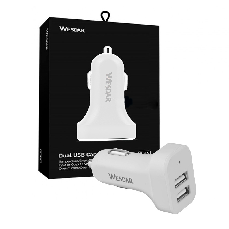 Cargador para Auto Wesdar U12 12/ 24V White