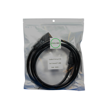 Cable Exelink UPS C14 a C19 10A 1.8 m