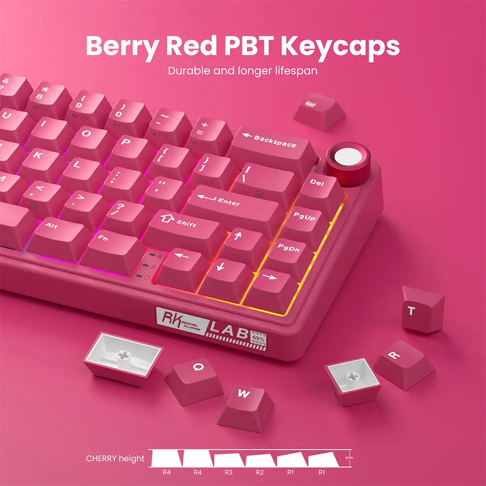Teclado Mecánico Royal Kludge R65 Berry Red Español