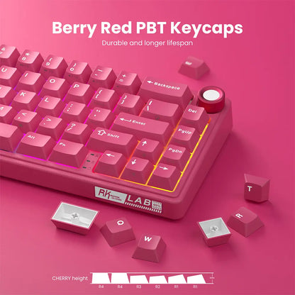 Teclado Mecánico Royal Kludge R65 Berry Red Español