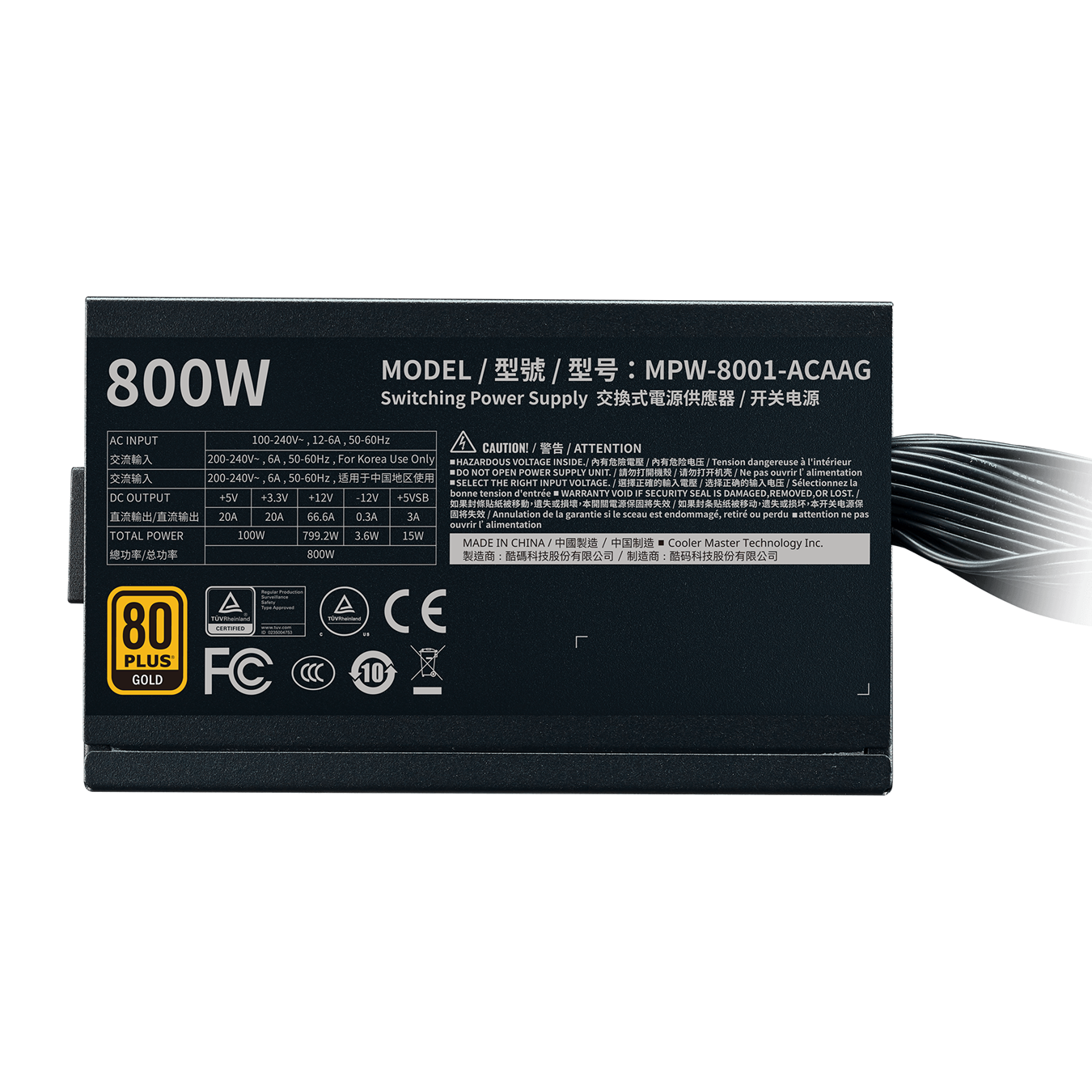 Fuente De Poder Cooler Master G800 GOLD