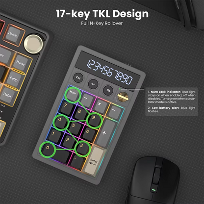 Teclado Numérico Inalámbrico Royal Kludge RK M20 2.4G Tri-Modo