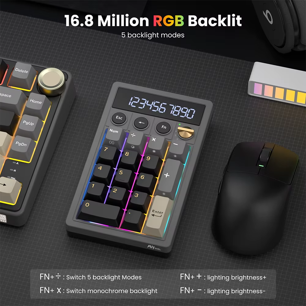 Teclado Numérico Inalámbrico Royal Kludge RK M20 2.4G Tri-Modo