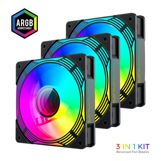 Kit 3 Ventiladores Gamemax KF300R BK