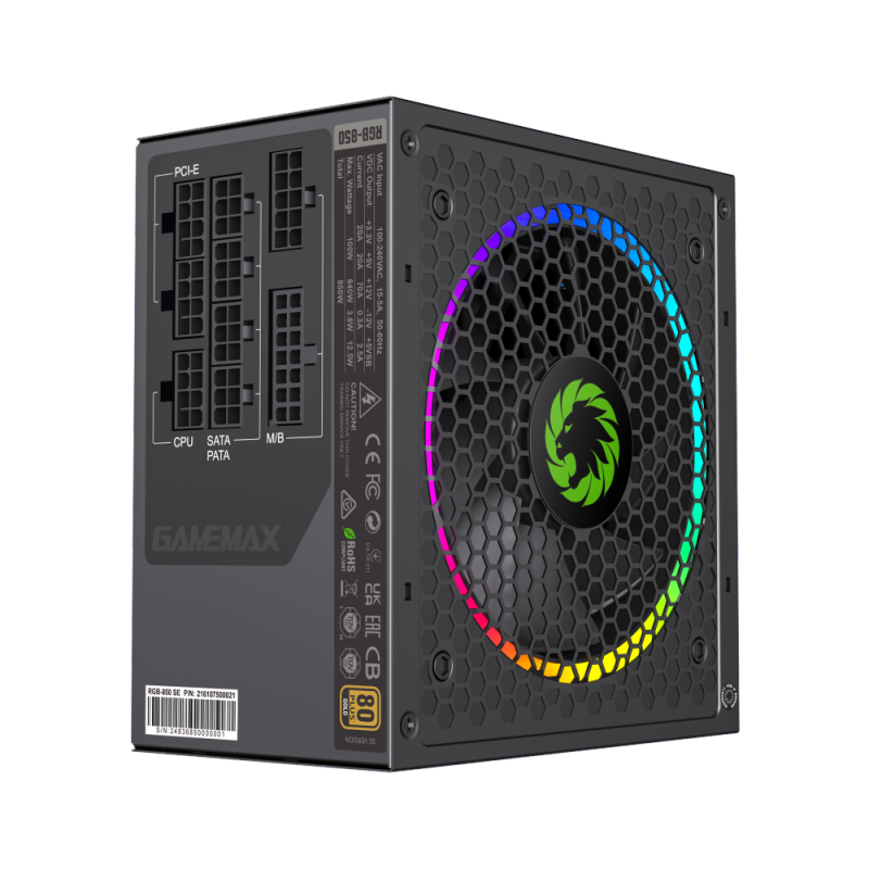 Fuente de Poder Gamemax 850W RGB-850 SE