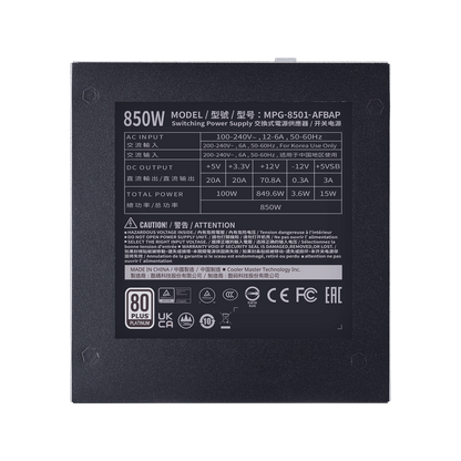 Fuente De Poder Cooler Master Xg Platinum 850W Platinum Full Modular